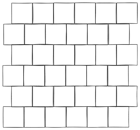 A shifted square grid, a grid of bricks